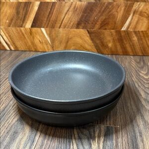 Costa Nova Roda Black Stoneware Pasta Bowls